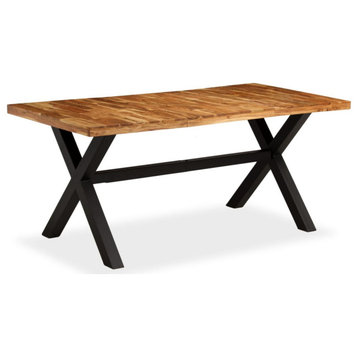 vidaXL Dining Table Solid Acacia/Mango Wood 70.9"x35.4"x29.9"