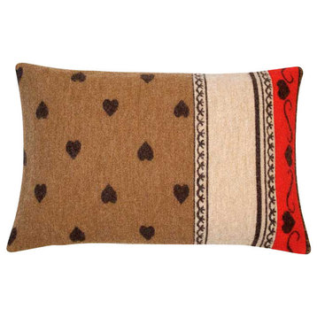 Boiled Wool Toile Pillow A HEART2, Red