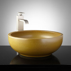 HUTCHENCE HAND-GLAZED POTTERY VESSEL SINK - OLIVE GREEN - Bathroom Sinks