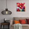 Hand Painted Flowers Wall Decor Artwork IV - Wrapped Canvas Painting
