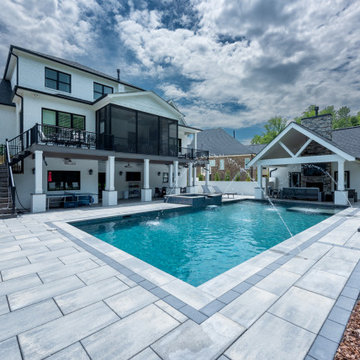 Beautiful Tile Section on Pool & Spa Combination