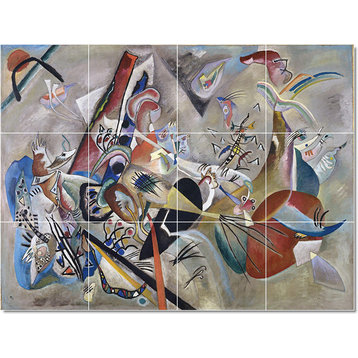 Wassily Kandinsky Abstract Painting Ceramic Tile Mural #50, 32"x24"