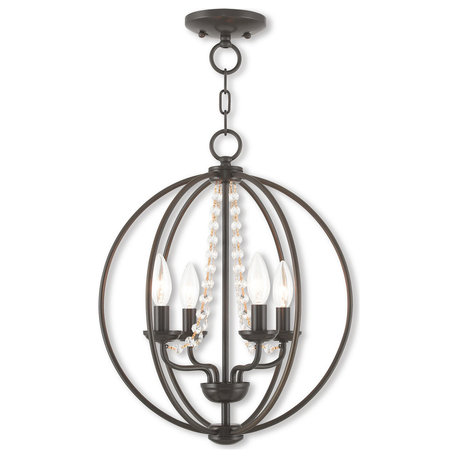 Arabella 4-Light Mini Chandelier/Flush Mount, English Bronze