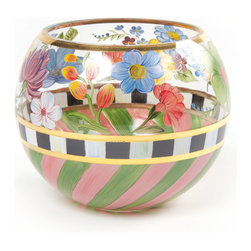 Flower Market Glass Globe Vase - Large | MacKenzie-Childs - Vases
