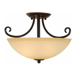 Hardware House - Oil Rubbed Bronze Semi-Flush Mount Ceiling Light Fixture - Flush-mount Ceiling Lighting
