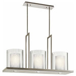 Kichler Lighting - Kichler Lighting 42548CLP Triad, Three Light Linear Chandelier, Light Brown - Canopy Included.  Shade IncludeTriad Three Light Li Classic Pewter *UL Approved: YES Energy Star Qualified: n/a ADA Certified: n/a  *Number of Lights: 3-*Wattage:100w CFL bulb(s) *Bulb Included:No *Bulb Type:CFL *Finish Type:Classic Pewter
