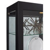 Lighted Gallery Style 5 Shelf Curio Cabinet in Onyx Black by Pulaski Furniture