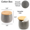 Bath D Dolomite Round Cotton Box White-Bamboo Top, Grey/Bamboo