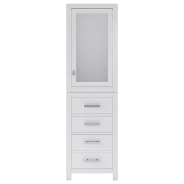 The Madison Collection Linen Cabinet, White