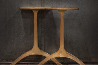 Bronze Plated Wishbone Table Legs with Satin Finish