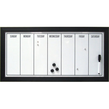 Wyeth Black Framed Magnetic Dry Erase Board Weekly Calendar