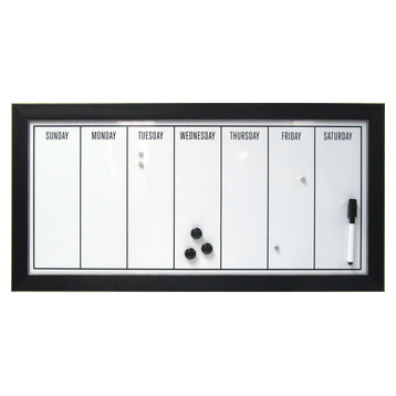 Wyeth Black Framed Magnetic Dry Erase Board Weekly Calendar