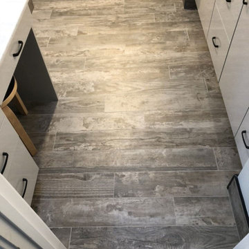 Master Bathroom. Zero Entry Shower, Vanity & Make-Up Cabinet and Dual Sinks