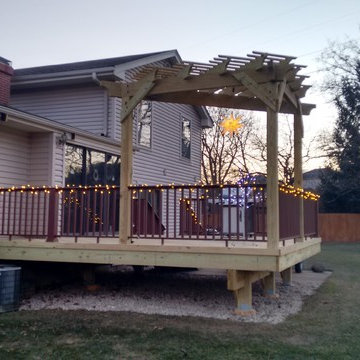 Wood Deck and Pergola Combination in Libertyville, IL