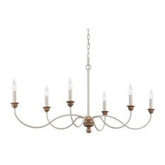 Feiss 6-Light Chandelier, Chalk Washed / Beachwood