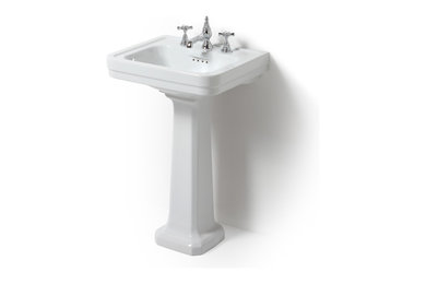 Albano lavabo con colonna in ceramica 50 cm White