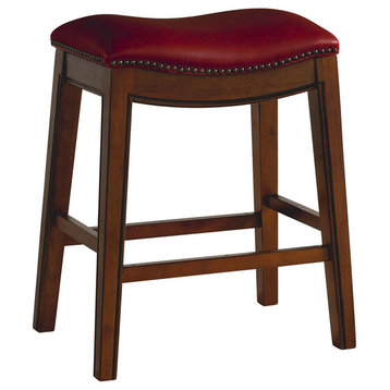 Picket House Furnishings Bowen 24" Backless Counter Height Stool, Red