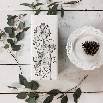Hand Painted Rectangular Ceramic Flower Vase