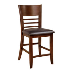 Hillsview I Transitional Counter Hight Chair, Brown Cherry, Set Of 2
