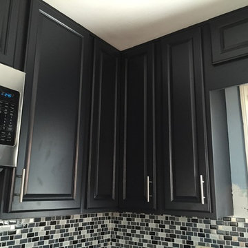 Oak cabinets refinished to espresso
