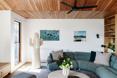 Design ideas for a contemporary family room in Melbourne.