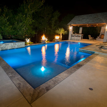 Trophy Club Modern Pool, Spa & Cabana