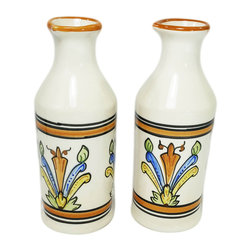Stoneware Olive Oil Cruet (Set of 2) &ndash; Salvena, by Le Souk Ceramique - Products