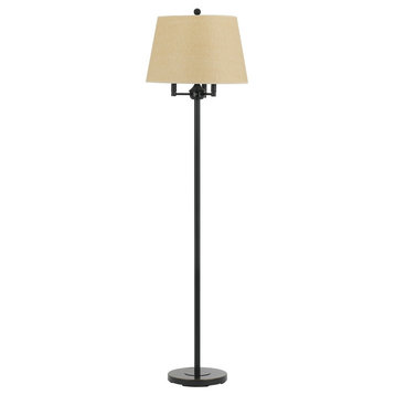 150W 3 Way 40W Andros Floor Lamp, Dark Bronze Finish, Light Brown