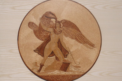 Mosaico in legno - Rapimento di Ganimede