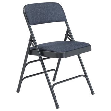 NPS 2300 Fabric Triple Brace Double Hinge Folding Chair Imperial Blue, Set of 4