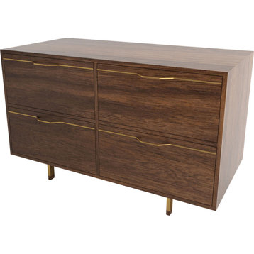 Chapman Small Storage Dresser, Brassy Gold, Walnut