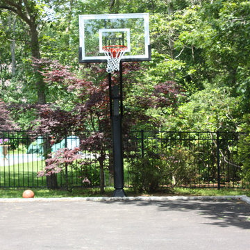 Greg F's Pro Dunk Silver Basketball System on a 15x20 in Hampton bays, NY