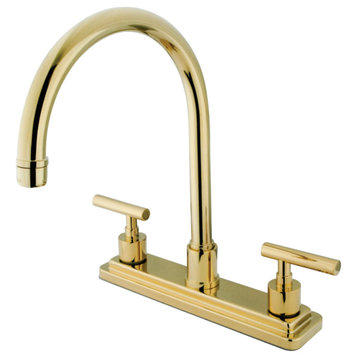 Kingston Brass Centerset Kitchen Faucet, Polished Brass