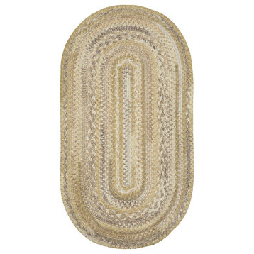 Harborview Braided Oval Rug, Natural, 7'x9'