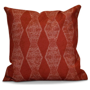 Pyramid Stripe Geometric Print Pillow, Red, 26"x26"