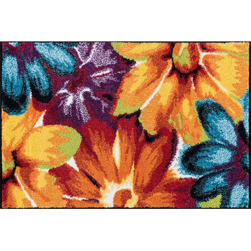 Zinnia Contemporary Abstract Multi-Color Scatter Mat Rug, 2' x 3'