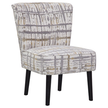 Penelope Side Accent Chair, Gold and Gray
