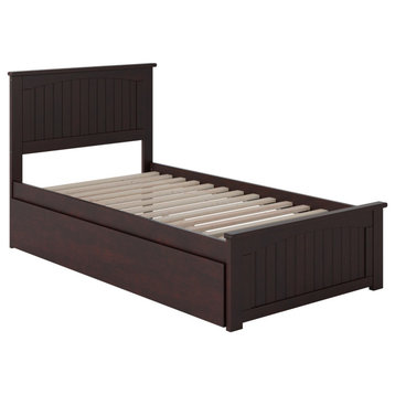 Nantucket Twin Extra Long Bed, Matching Footboard and Trundle, Espresso