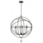 Crystorama - Solaris 6 Light Bronze Sphere Chandelier - Less is more with the sleek minimalist Solaris collection. Inspired by artwork at the MoMA in New York, the Solaris Collection is the perfect marriage of form and function. The fixture combines thin, swiping arms with a sculptural, sphere-shaped wrought cage. Whether the look is rustic, boho, modern or a transitional vibe, this light is as versatile as it is stylish.
