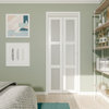 3-lite Frosted Glass Bi-Fold Door with Installation Hardware Kit, 30"w X 78"h