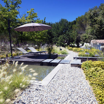 jardin graphique autour d’une piscine relookée