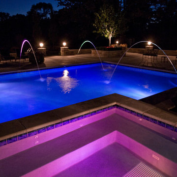 Lake Forest, IL Swimming Pool and Raised Hot Tub with Laminar Fountains