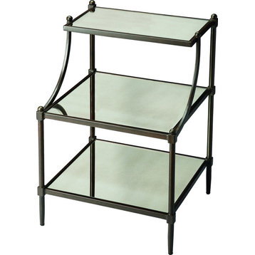 Butler Peninsula Mirrored Tiered Side Table