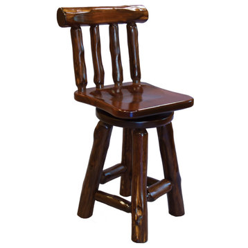 Adirondack Collection Swivel Bar Stool With Back, Bar Height