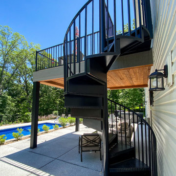 New Underdecking, Railing, Post Wraps, and Spiral Staircase to Existing Deck