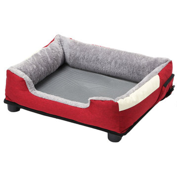 Pet Life "Dream" Electronic Heating and Cooling Pet Bed, Burgundy Red, Medium