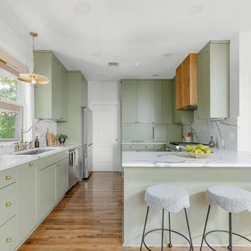 Light Sage Modern Craftsman Kitchen