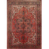 Consigned, Vintage Oriental Handmade Persian Design Area Rug, Red, 10'1"x7'1"