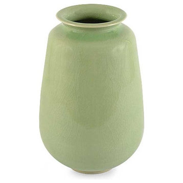 Novica Magic Celadon Ceramic Vase