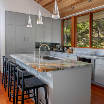 Contemporary Blue-Grey Cottage Kitchen